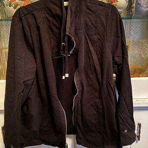 Women’s D&Co Black Lightweight Spring/Fall Full-Zip Cotton Jacket XL